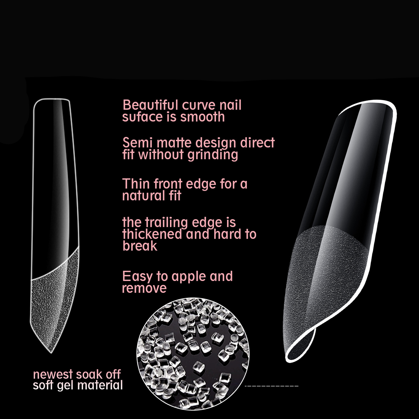 Single Packs – Pressies Nail Extensions Medium Almond